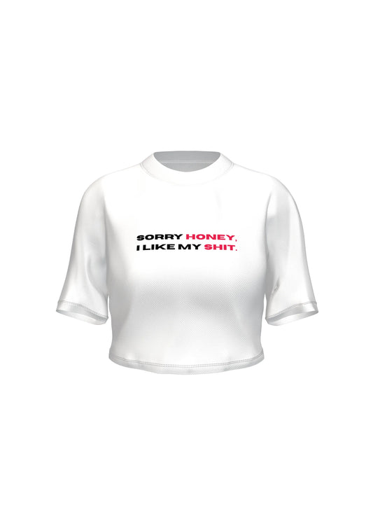 I like my shit - Crop top white - Streetvybe