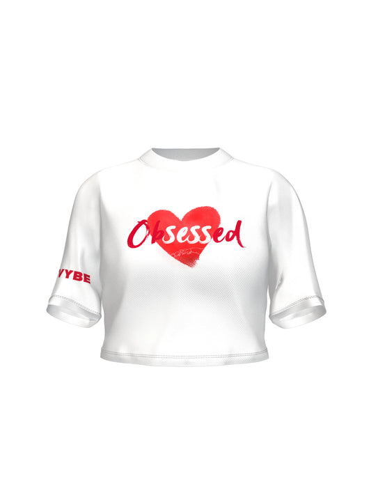 Obsessed - Crop top white - Streetvybe