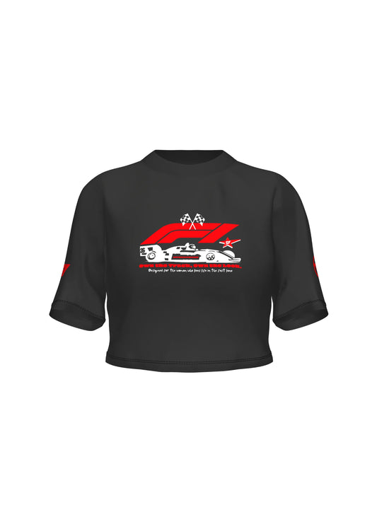F1 own the track - Crop top black - Streetvybe