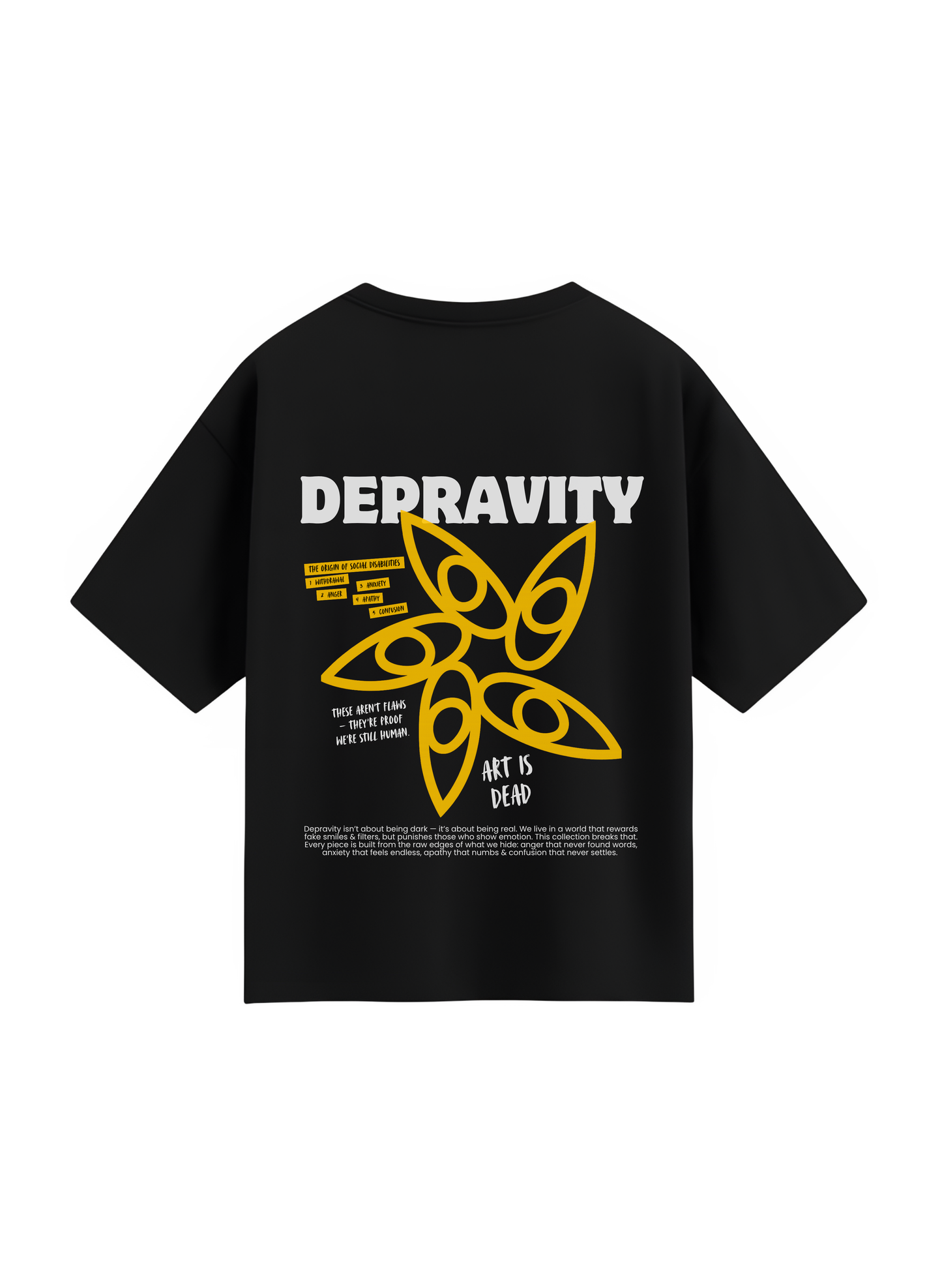 Depravity - social disabilities black T-shirt