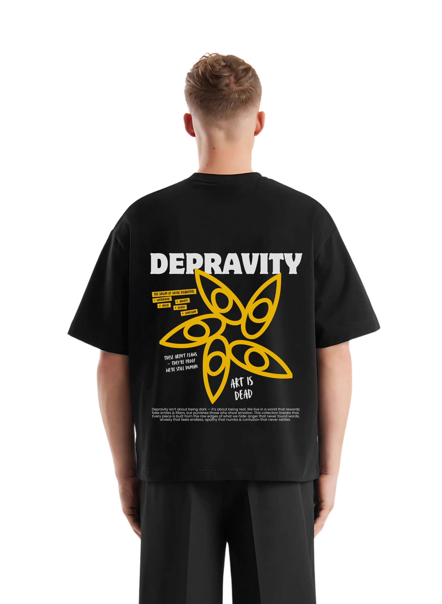 Depravity - social disabilities black T-shirt