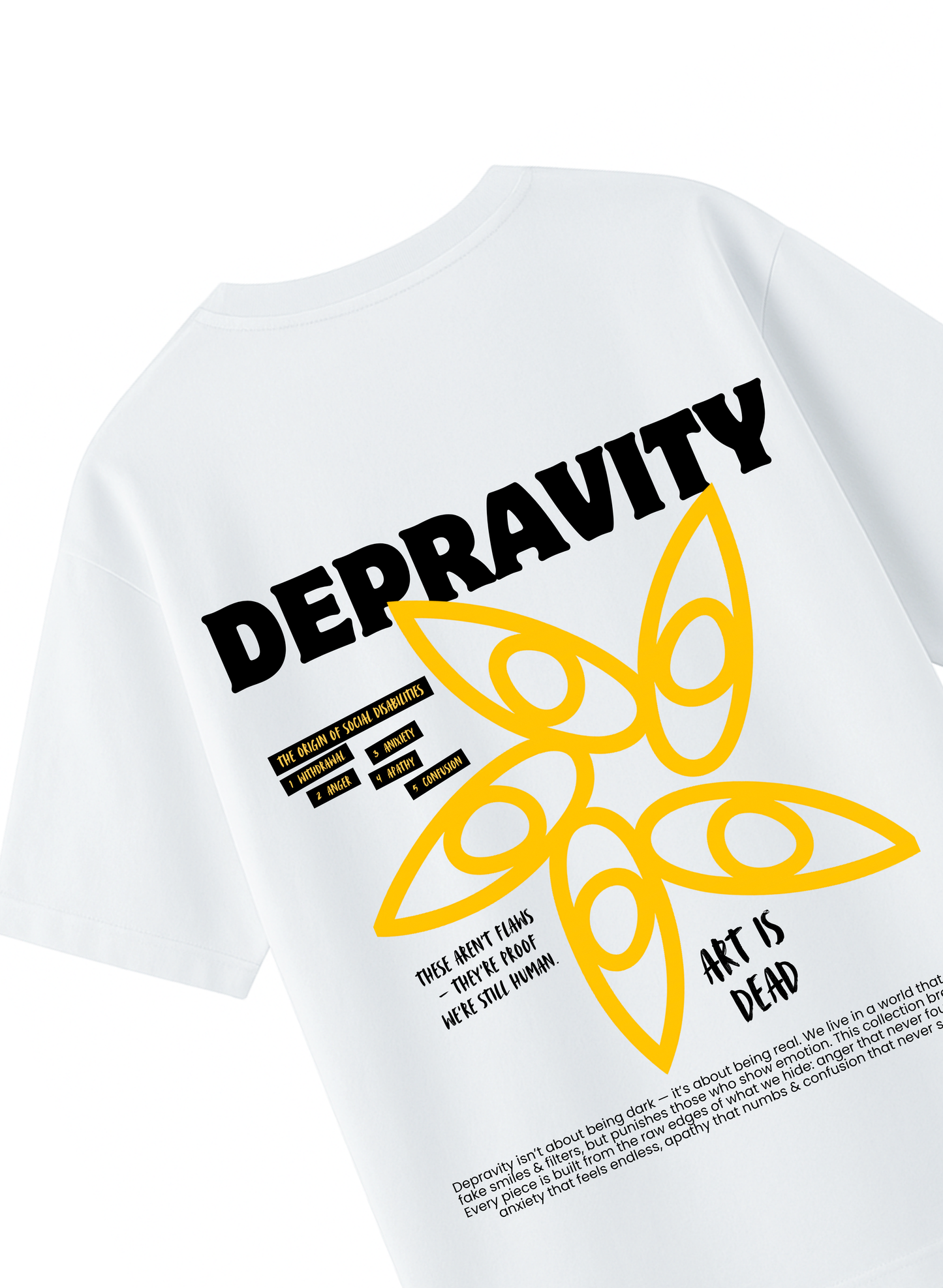 Depravity - social disabilities white T-shirt