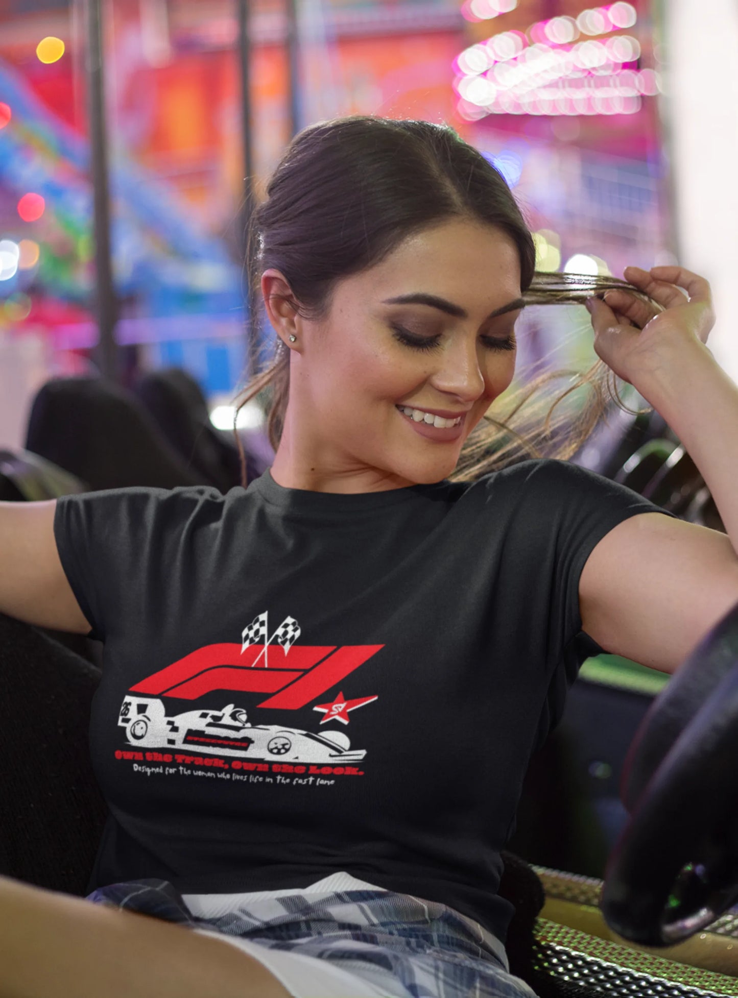 F1 own the track - Crop top black - Streetvybe