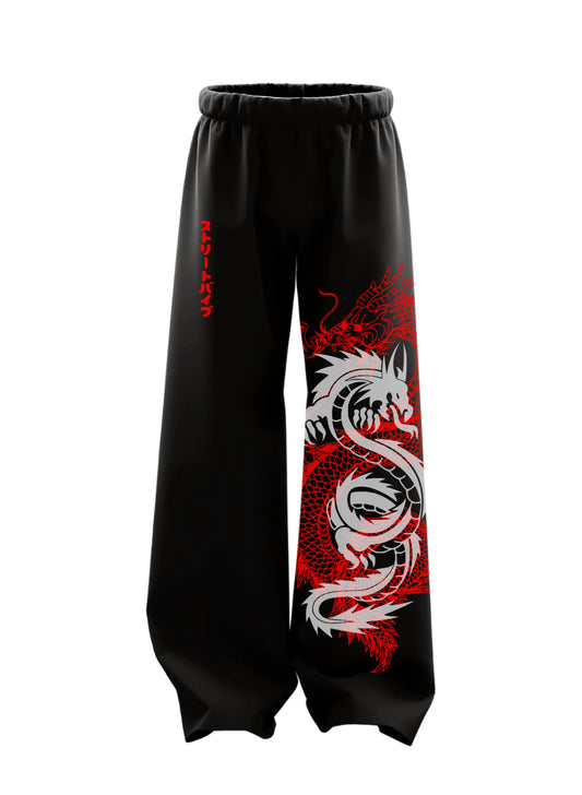 Rite of passage dragons unisex straight fit baggy pants - Streetvybe