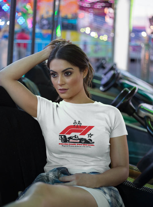 F1 own the track - Crop top white - Streetvybe
