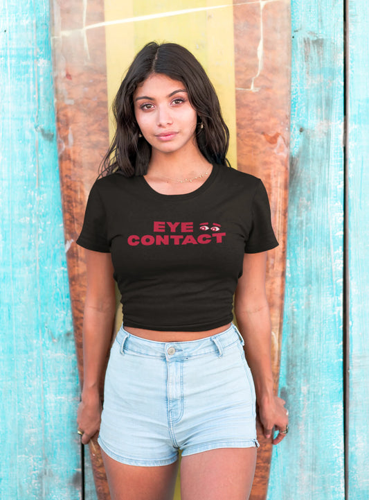 Eye contact - Crop top Black & white - Streetvybe