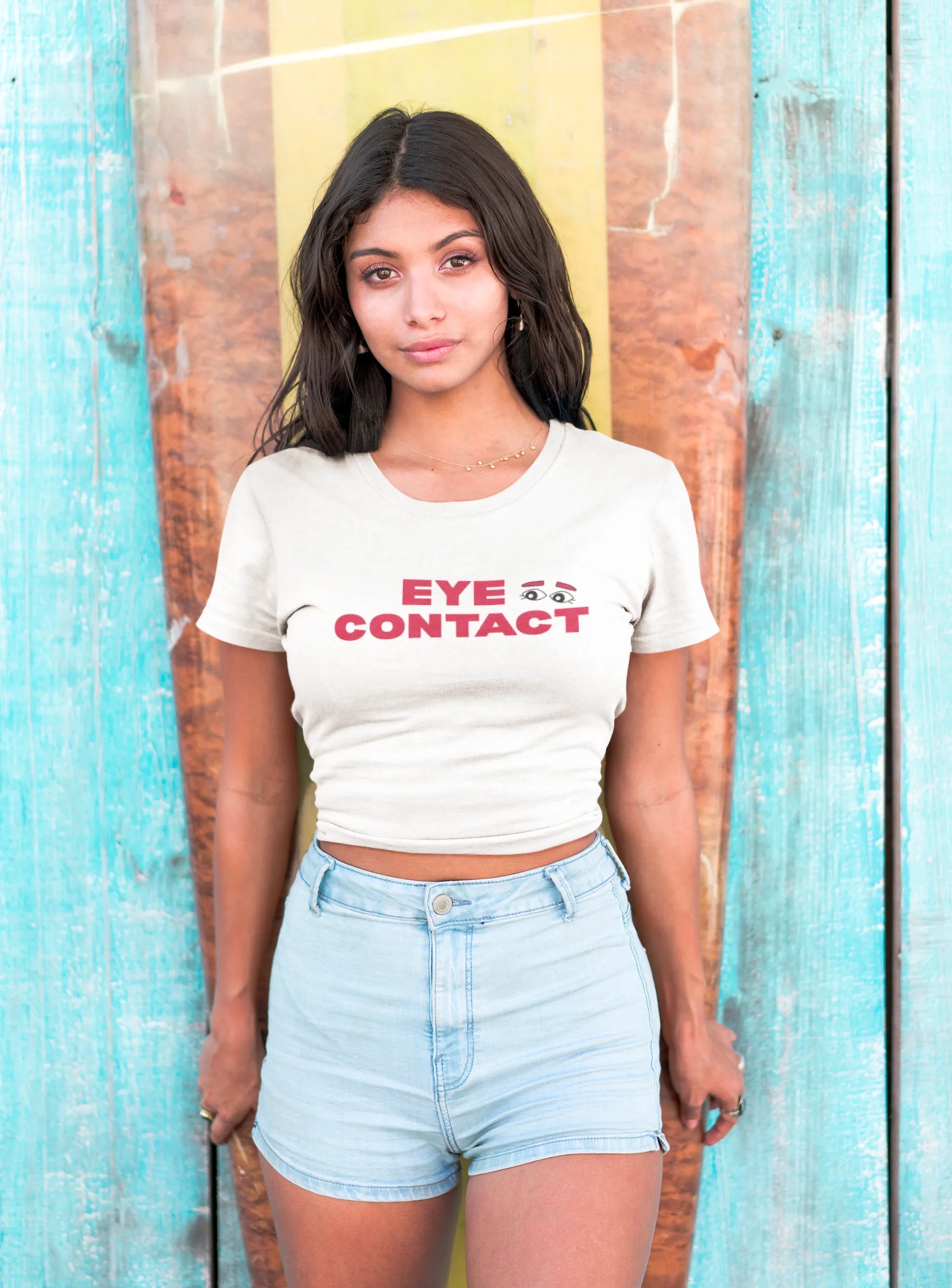Eye contact - Crop top Black & white - Streetvybe