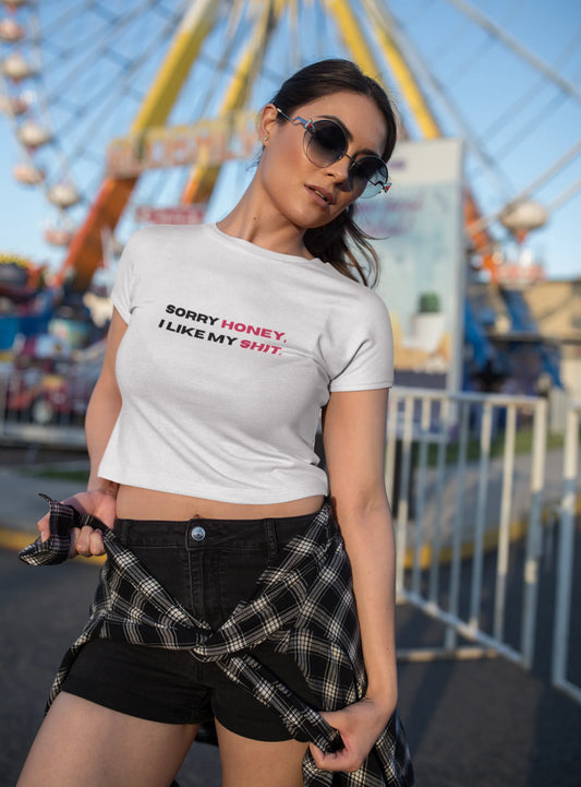 I like my shit - Crop top white - Streetvybe