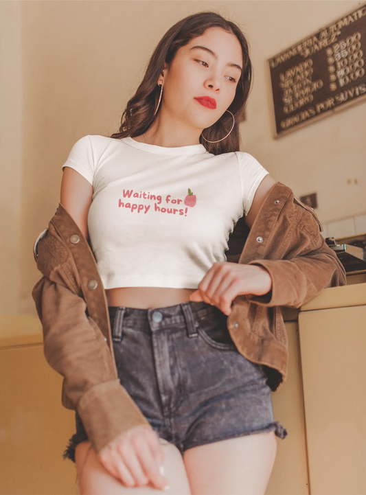 Waiting for happy hours - Crop top