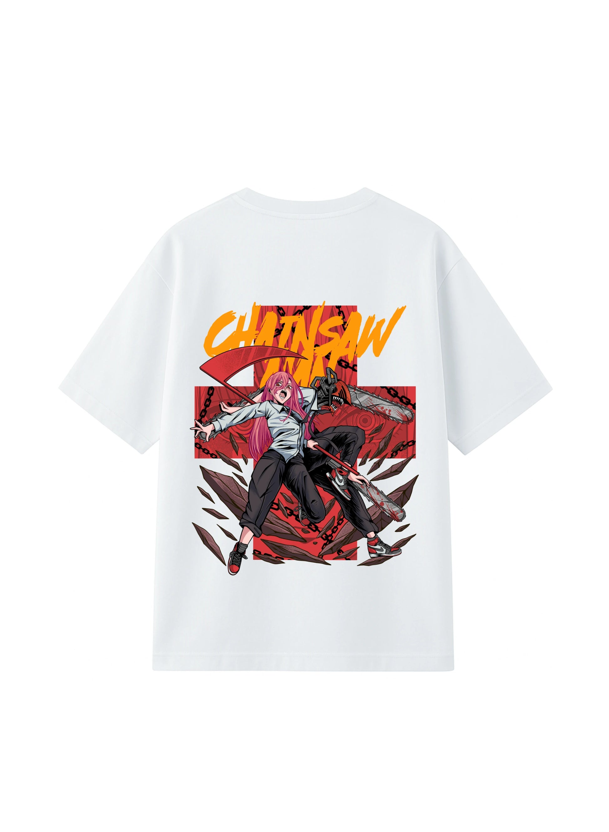 Chainsaw man white T-shirt - Streetvybe