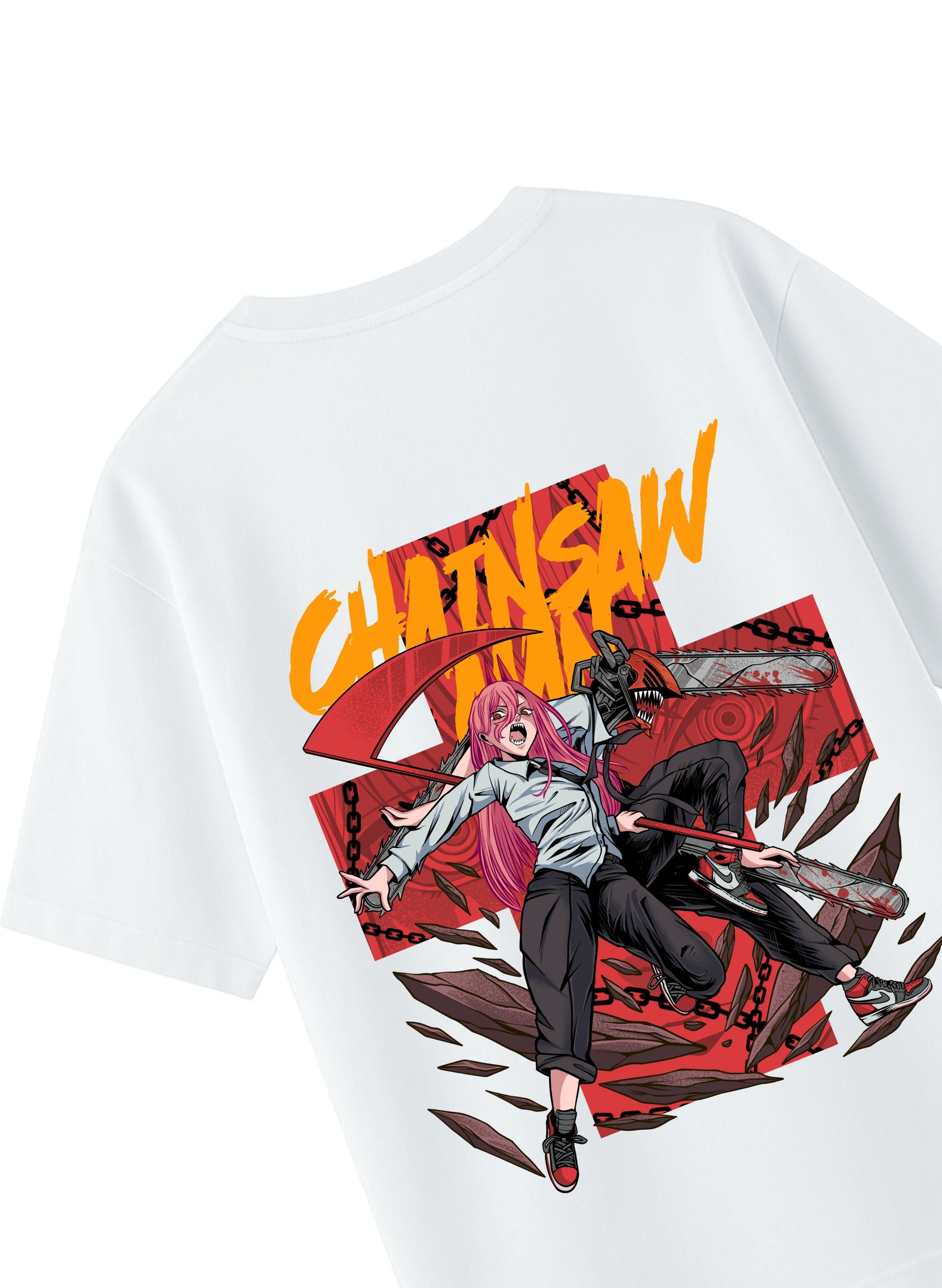 Chainsaw man white T-shirt - Streetvybe